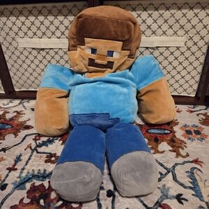 Minecraft Character Plush Toy in Blue and Brown